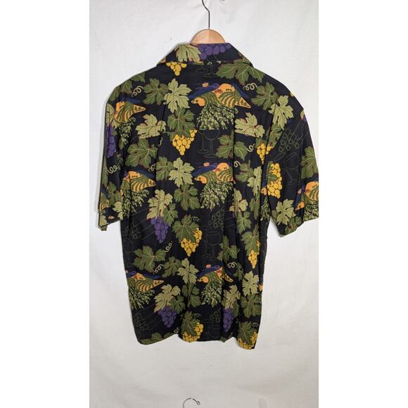 Chris’s Stuff Mens Button Down Short Sleeve Shirt Sz L Grape Wine Vineyard Italy - Picture 3 of 5
